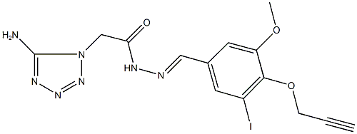 2-(5-amino-1H-tetraazol-1-yl)-N'-[3-iodo-5-methoxy-4-(2-propynyloxy)benzylidene]acetohydrazide Struktur