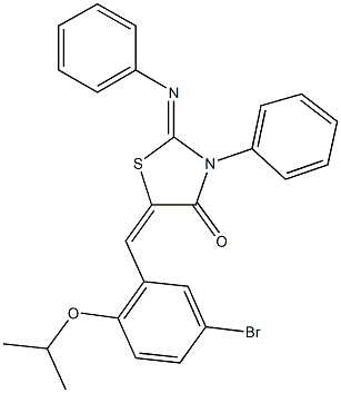 5-(5-bromo-2-isopropoxybenzylidene)-3-phenyl-2-(phenylimino)-1,3-thiazolidin-4-one Struktur