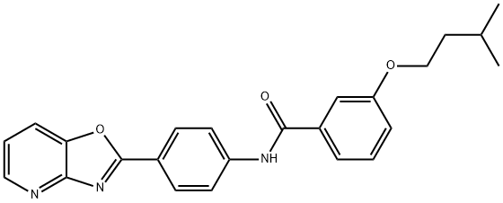 3-(isopentyloxy)-N-(4-[1,3]oxazolo[4,5-b]pyridin-2-ylphenyl)benzamide Struktur