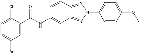 5-bromo-2-chloro-N-[2-(4-ethoxyphenyl)-2H-1,2,3-benzotriazol-5-yl]benzamide Struktur