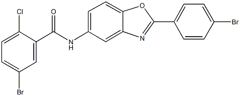 5-bromo-N-[2-(4-bromophenyl)-1,3-benzoxazol-5-yl]-2-chlorobenzamide Struktur