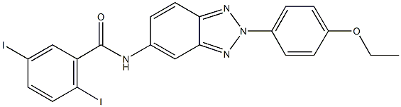 N-[2-(4-ethoxyphenyl)-2H-1,2,3-benzotriazol-5-yl]-2,5-diiodobenzamide Struktur