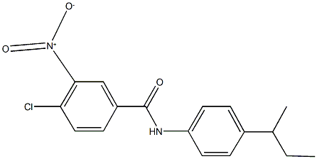 4-chloro-3-nitro-N-[4-(1-methylpropyl)phenyl]benzamide Struktur