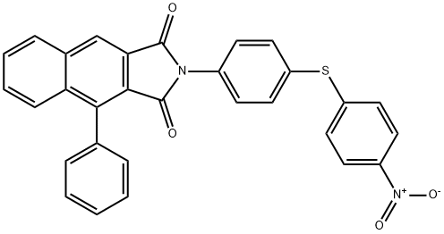 2-[4-({4-nitrophenyl}sulfanyl)phenyl]-4-phenyl-1H-benzo[f]isoindole-1,3(2H)-dione Struktur