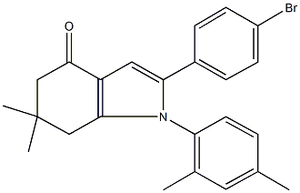 2-(4-bromophenyl)-1-(2,4-dimethylphenyl)-6,6-dimethyl-1,5,6,7-tetrahydro-4H-indol-4-one Struktur