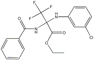 ethyl 2-(benzoylamino)-2-(3-chloroanilino)-3,3,3-trifluoropropanoate Struktur