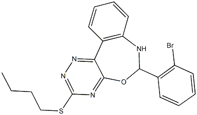 6-(2-bromophenyl)-3-(butylsulfanyl)-6,7-dihydro[1,2,4]triazino[5,6-d][3,1]benzoxazepine Struktur