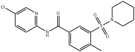 N-(5-chloro-2-pyridinyl)-4-methyl-3-(1-piperidinylsulfonyl)benzamide Struktur