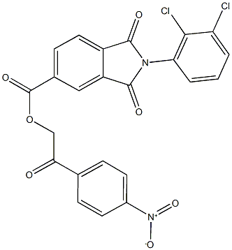 2-{4-nitrophenyl}-2-oxoethyl 2-(2,3-dichlorophenyl)-1,3-dioxo-5-isoindolinecarboxylate Struktur