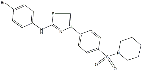 N-(4-bromophenyl)-4-[4-(1-piperidinylsulfonyl)phenyl]-1,3-thiazol-2-amine Struktur