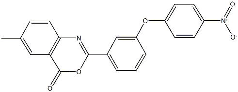 2-(3-{4-nitrophenoxy}phenyl)-6-methyl-4H-3,1-benzoxazin-4-one Struktur