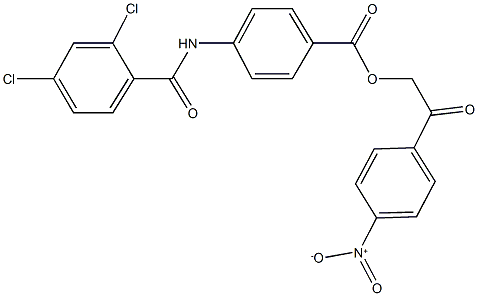 2-{4-nitrophenyl}-2-oxoethyl 4-[(2,4-dichlorobenzoyl)amino]benzoate Struktur