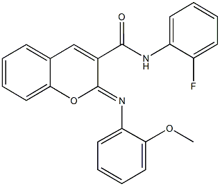 N-(2-fluorophenyl)-2-[(2-methoxyphenyl)imino]-2H-chromene-3-carboxamide Struktur