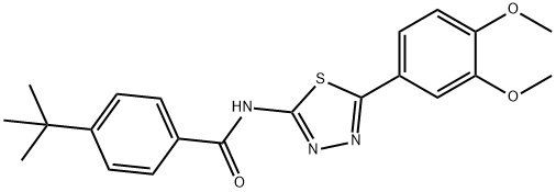 4-tert-butyl-N-[5-(3,4-dimethoxyphenyl)-1,3,4-thiadiazol-2-yl]benzamide Struktur