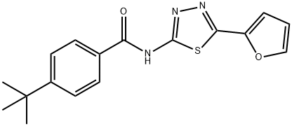 4-tert-butyl-N-[5-(2-furyl)-1,3,4-thiadiazol-2-yl]benzamide Struktur