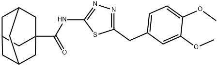 N-[5-(3,4-dimethoxybenzyl)-1,3,4-thiadiazol-2-yl]-1-adamantanecarboxamide Struktur