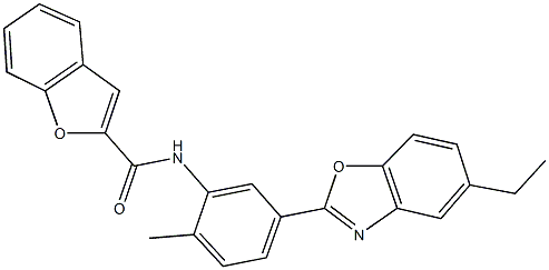 N-[5-(5-ethyl-1,3-benzoxazol-2-yl)-2-methylphenyl]-1-benzofuran-2-carboxamide Struktur