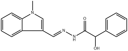 2-hydroxy-N'-[(1-methyl-1H-indol-3-yl)methylene]-2-phenylacetohydrazide Struktur