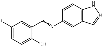 2-[(1H-indazol-5-ylimino)methyl]-4-iodophenol Struktur