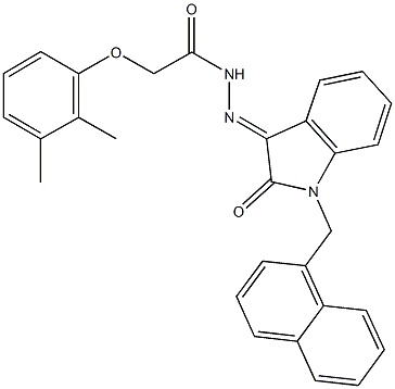 2-(2,3-dimethylphenoxy)-N'-[1-(1-naphthylmethyl)-2-oxo-1,2-dihydro-3H-indol-3-ylidene]acetohydrazide Struktur