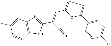 3-[5-(4-chlorophenyl)-2-furyl]-2-(5-methyl-1H-benzimidazol-2-yl)acrylonitrile Struktur