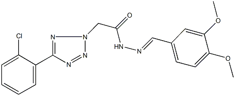 2-[5-(2-chlorophenyl)-2H-tetraazol-2-yl]-N'-(3,4-dimethoxybenzylidene)acetohydrazide Struktur