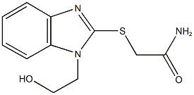 2-{[1-(2-hydroxyethyl)-1H-benzimidazol-2-yl]sulfanyl}acetamide Struktur