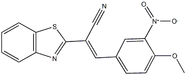 2-(1,3-benzothiazol-2-yl)-3-{3-nitro-4-methoxyphenyl}acrylonitrile Struktur