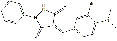 4-[3-bromo-4-(dimethylamino)benzylidene]-1-phenyl-3,5-pyrazolidinedione Struktur