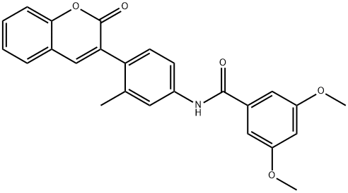 3,5-dimethoxy-N-[3-methyl-4-(2-oxo-2H-chromen-3-yl)phenyl]benzamide Struktur