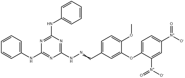 3-{2,4-bisnitrophenoxy}-4-methoxybenzaldehyde (4,6-dianilino-1,3,5-triazin-2-yl)hydrazone Struktur