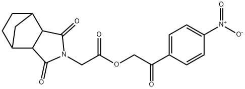 2-{4-nitrophenyl}-2-oxoethyl (3,5-dioxo-4-azatricyclo[5.2.1.0~2,6~]dec-4-yl)acetate Struktur