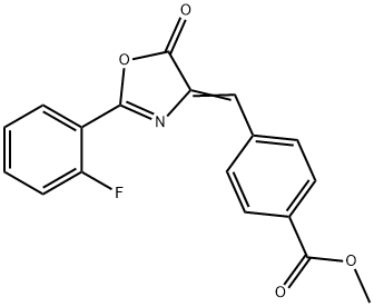 methyl 4-[(2-(2-fluorophenyl)-5-oxo-1,3-oxazol-4(5H)-ylidene)methyl]benzoate Struktur