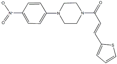 1-{4-nitrophenyl}-4-[3-(2-thienyl)acryloyl]piperazine Struktur