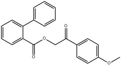 2-(4-methoxyphenyl)-2-oxoethyl [1,1'-biphenyl]-2-carboxylate Struktur