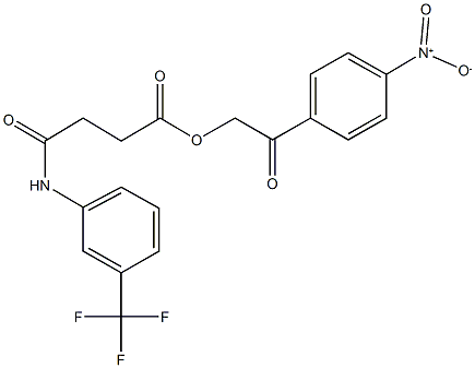 2-{4-nitrophenyl}-2-oxoethyl 4-oxo-4-[3-(trifluoromethyl)anilino]butanoate Struktur