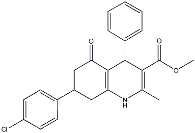 methyl 7-(4-chlorophenyl)-2-methyl-5-oxo-4-phenyl-1,4,5,6,7,8-hexahydro-3-quinolinecarboxylate Struktur