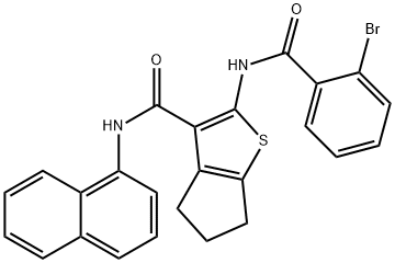 2-[(2-bromobenzoyl)amino]-N-(1-naphthyl)-5,6-dihydro-4H-cyclopenta[b]thiophene-3-carboxamide Struktur