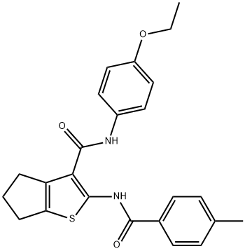 N-(4-ethoxyphenyl)-2-[(4-methylbenzoyl)amino]-5,6-dihydro-4H-cyclopenta[b]thiophene-3-carboxamide Struktur