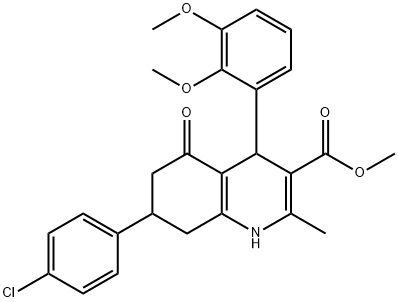 methyl 7-(4-chlorophenyl)-4-(2,3-dimethoxyphenyl)-2-methyl-5-oxo-1,4,5,6,7,8-hexahydro-3-quinolinecarboxylate Struktur