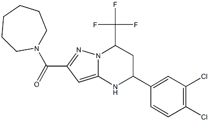 2-(azepan-1-ylcarbonyl)-5-(3,4-dichlorophenyl)-7-(trifluoromethyl)-4,5,6,7-tetrahydropyrazolo[1,5-a]pyrimidine Struktur