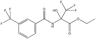 ethyl 3,3,3-trifluoro-2-hydroxy-2-{[3-(trifluoromethyl)benzoyl]amino}propanoate Struktur