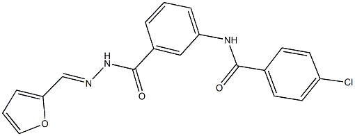 4-chloro-N-(3-{[2-(2-furylmethylene)hydrazino]carbonyl}phenyl)benzamide Struktur