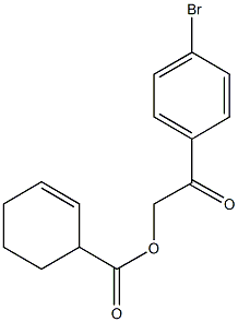 2-(4-bromophenyl)-2-oxoethyl 2-cyclohexene-1-carboxylate Struktur