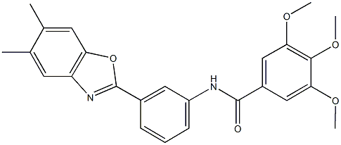 N-[3-(5,6-dimethyl-1,3-benzoxazol-2-yl)phenyl]-3,4,5-trimethoxybenzamide Struktur