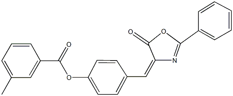 4-[(5-oxo-2-phenyl-1,3-oxazol-4(5H)-ylidene)methyl]phenyl 3-methylbenzoate Struktur