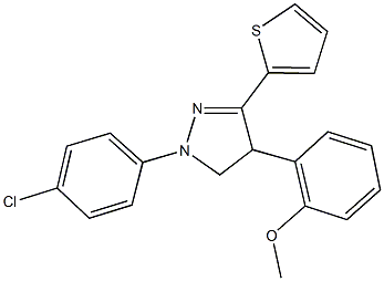 2-[1-(4-chlorophenyl)-3-(2-thienyl)-4,5-dihydro-1H-pyrazol-4-yl]phenyl methyl ether Struktur