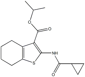 isopropyl 2-[(cyclopropylcarbonyl)amino]-4,5,6,7-tetrahydro-1-benzothiophene-3-carboxylate Struktur