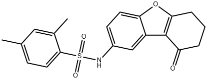 2,4-dimethyl-N-(9-oxo-6,7,8,9-tetrahydrodibenzo[b,d]furan-2-yl)benzenesulfonamide Struktur