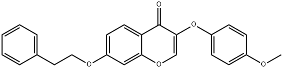 3-(4-methoxyphenoxy)-7-(2-phenylethoxy)-4H-chromen-4-one Struktur